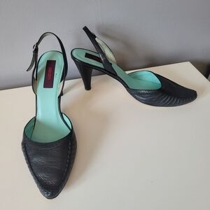 Vintage Kenzo Black Slingback Heels, VGUC, Size 41